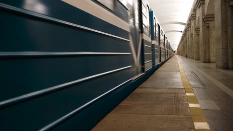 subway train in motion