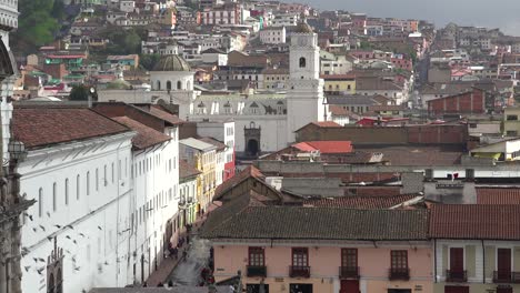 a pretty establishing shot of quito ecuador with the san francisco church and convent foreground 3