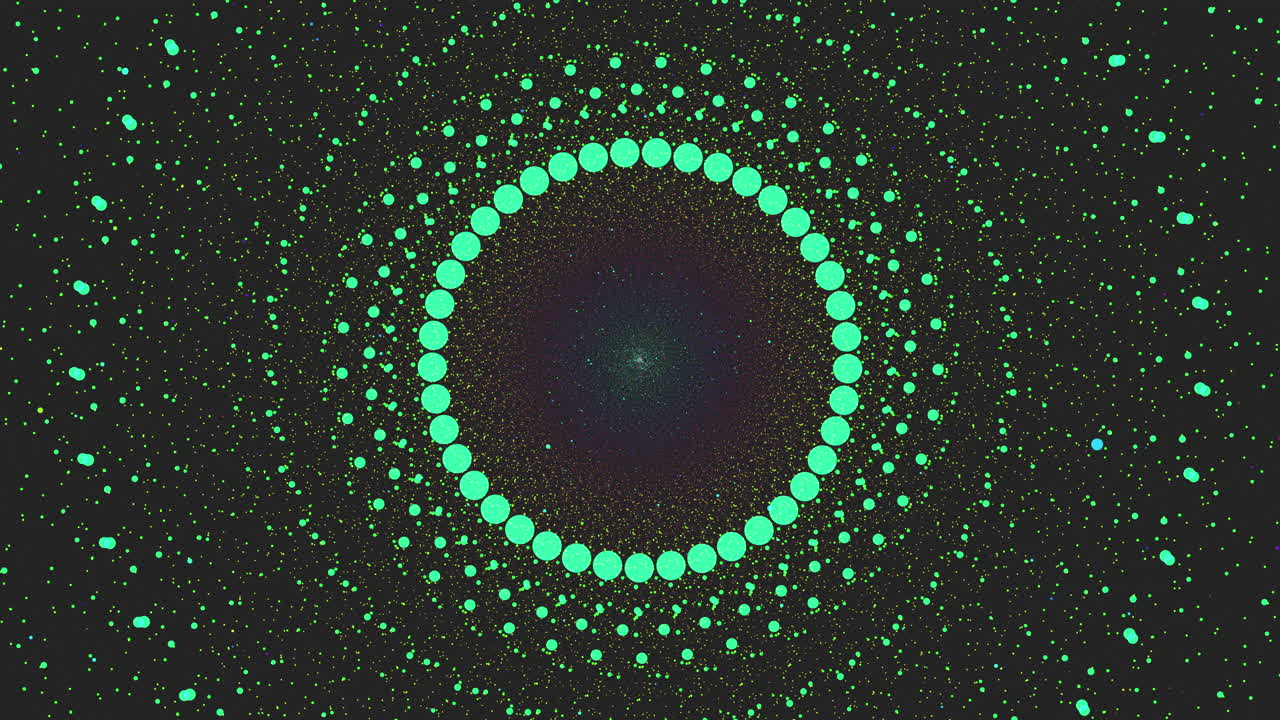 círculo en espiral patrón intrincado de puntos brillantes