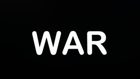 inputting bold upper case letters using a computer to form the word war