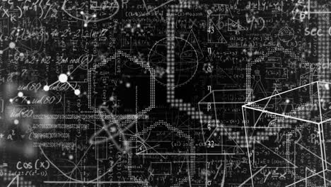 animación del procesamiento de datos sobre ecuaciones matemáticas