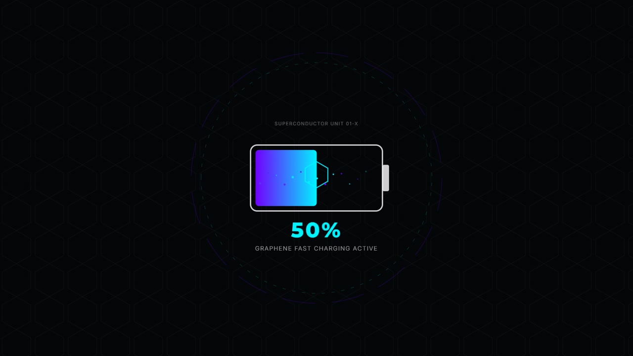Indicatore digitale di progresso della ricarica della batteria con tecnologia al grafene