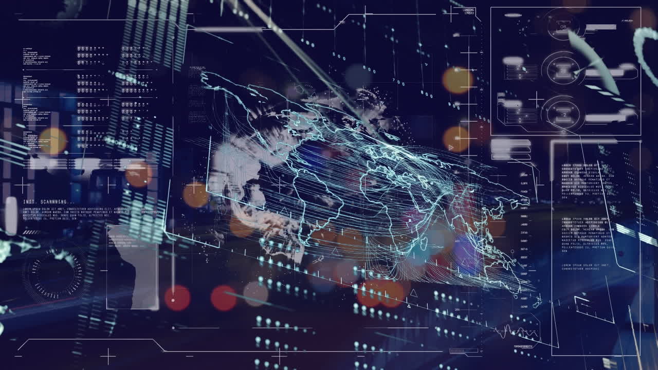 Animation of data processing over globe