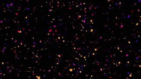 colorful isolated confetti particles explosions popper falling 4k animation alpha matte channel