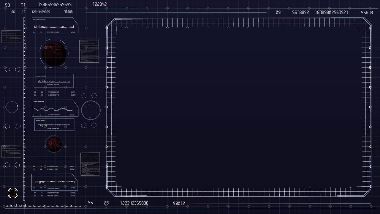 미래의 hud 인터페이스 애니메이션