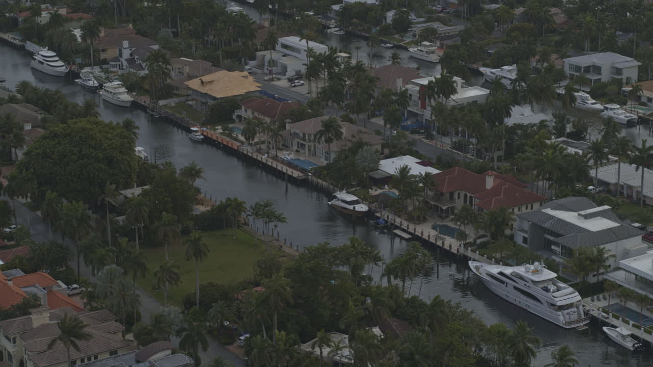 포트 로더데일 플로리다 공중 v19 버드아이 샷으로 포트 로더데일의 7개 섬 이웃 - dji inspire 2, x7, 6k - 2020년 3월