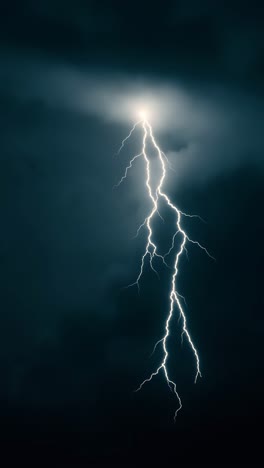 dramatic vertical shot of a lightning bolt against a dark sky, capturing the raw power of nature