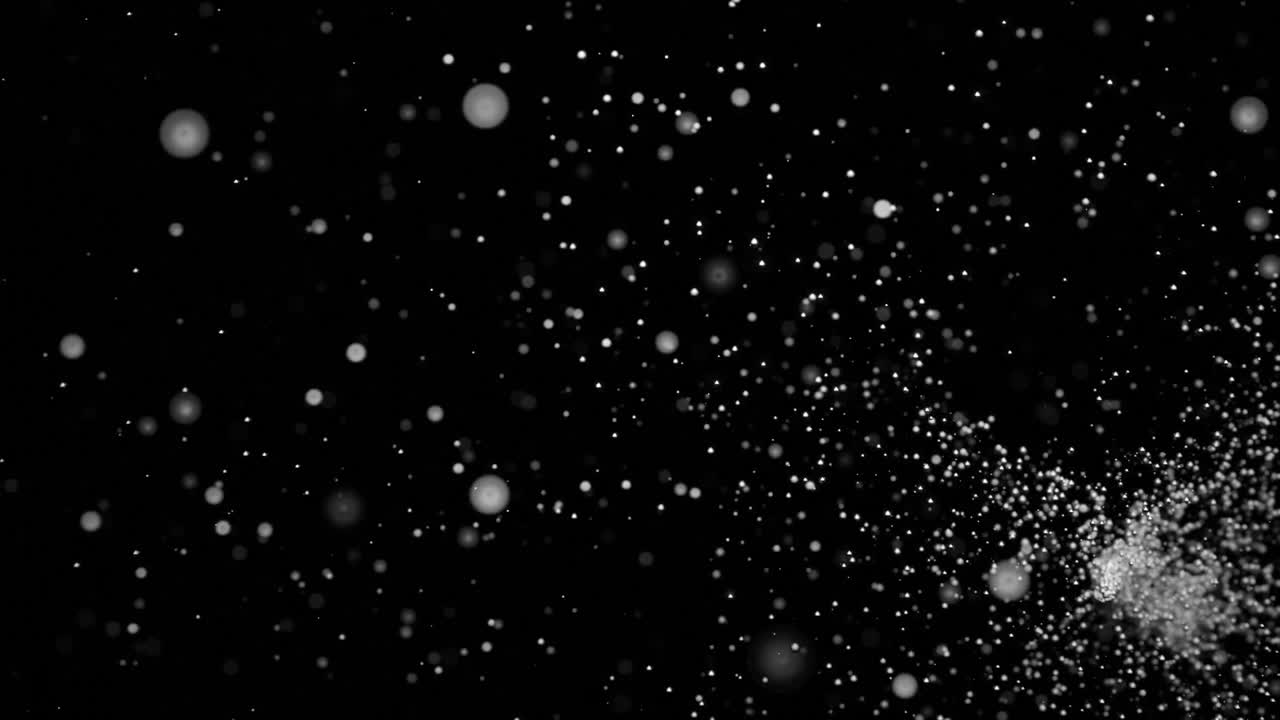 Abstract Particles on Black Background