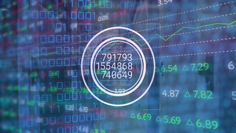 animación del procesamiento de datos digitales a través de servidores informáticos