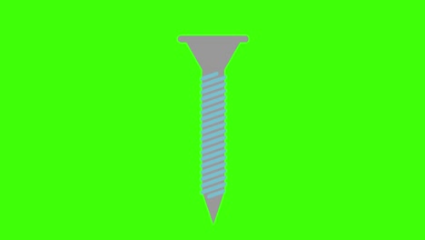 icon of a screw on a green screen in 4k