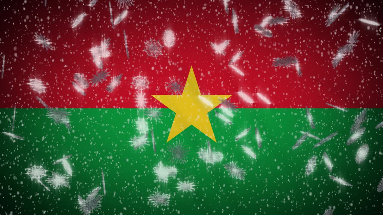 부르키나 파소 발 눈이 떨어지는 루프, 새해와 크리스마스 배경, 루프