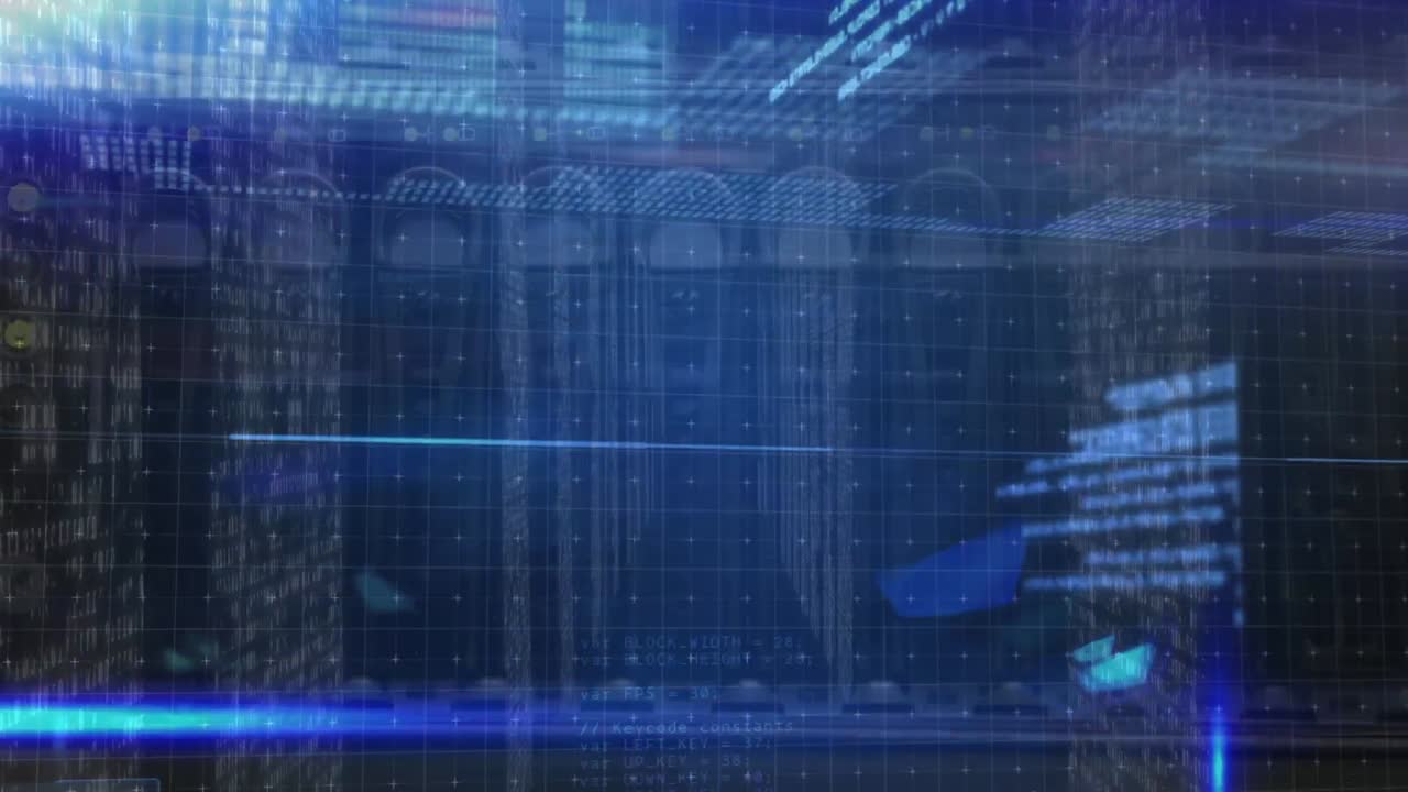Animation of lights and data processing over servers