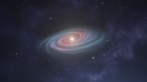 Eine-Galaxie-Und-Ein-Heller-Stern-Im-Universum-4k