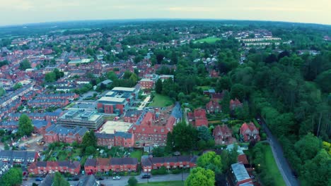 aerial view of a town in england