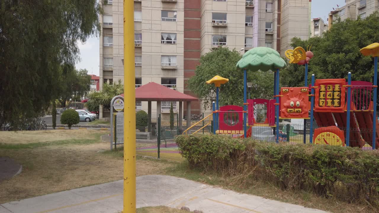 Playground in the middle of buildings in mexico city