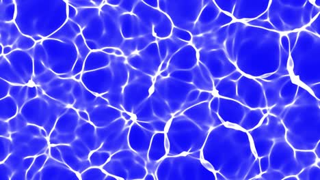 top view blue water caustics background, pool surface 2d animation