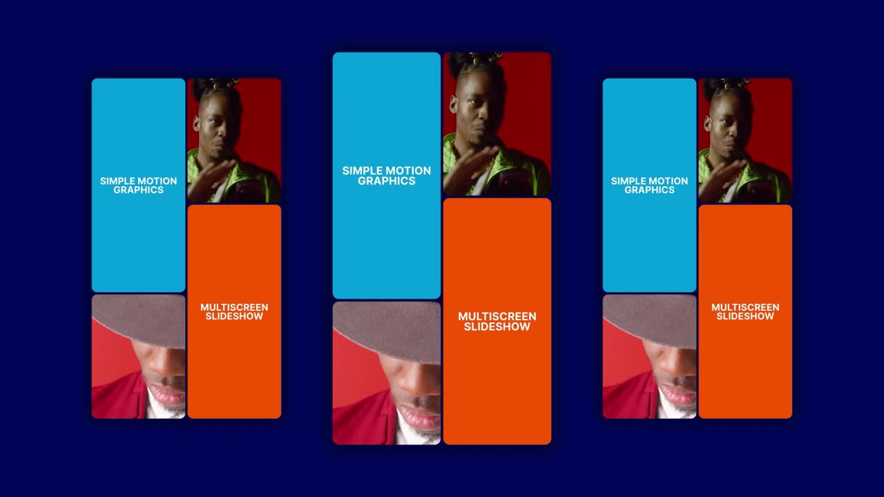 Multiscreen typography intro with split screen for bold modern storytelling