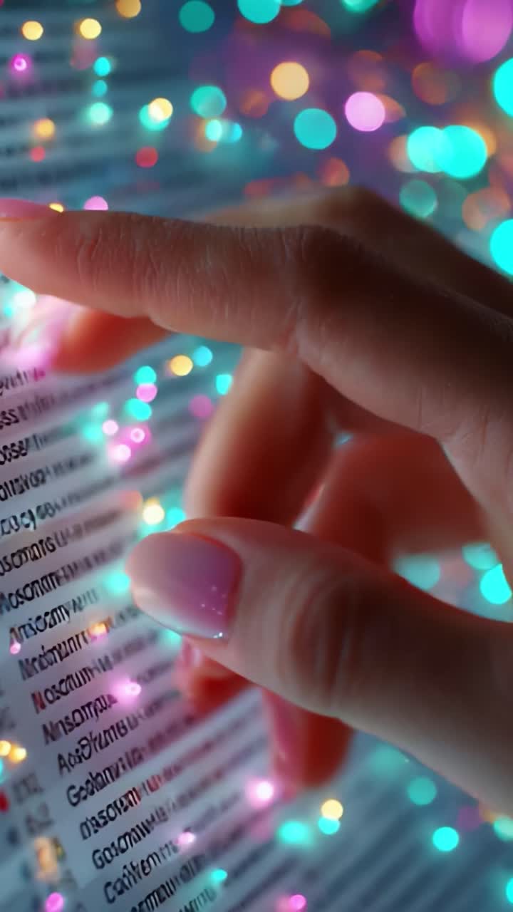 A Glimpse into the Future: Captivating Close-up of a Hand Interacting with a Digital Display Covered in Colorful Bokeh Lights, Blending Technology and Artistry in a Mesmerizing Visual Experience