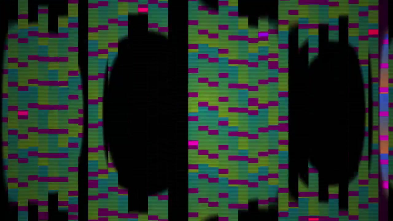 Abstract Digital Glitch Background with Moving Shapes and Lines