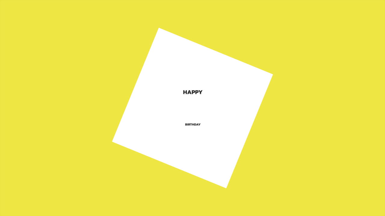 mensaje de feliz cumpleaños amarillo alegre en patrón diagonal en fondo sólido