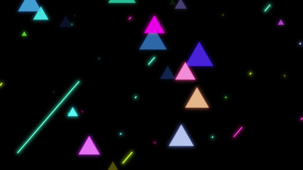 다채로운 반이는 삼각형과 줄무 배경 루프와 알파 매트