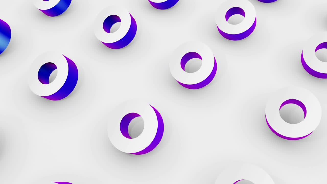 establezca diferentes colores holográficos formas 3d giratorias. 4k imágenes de animación de bucle sin costuras.