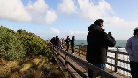 people taking photos at great ocean road lookout