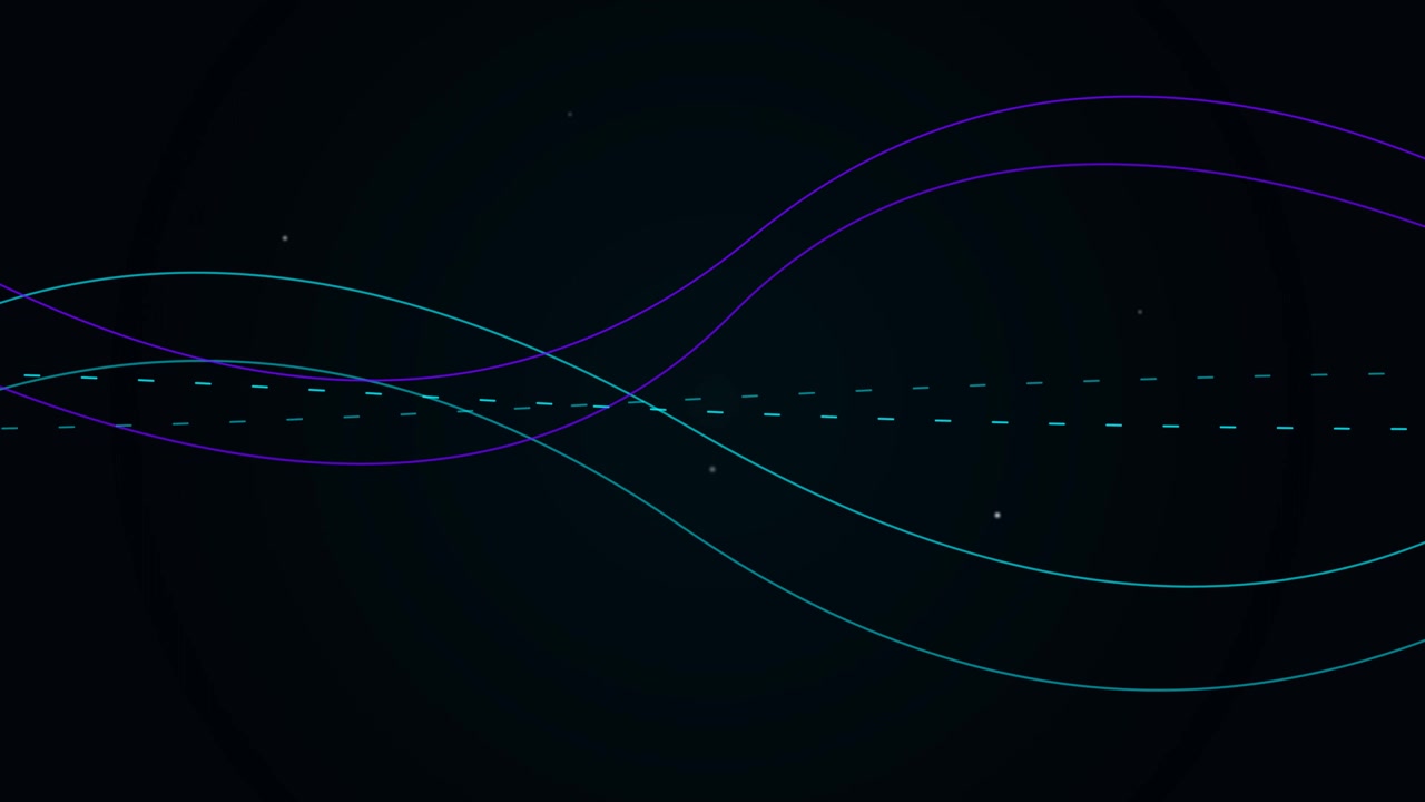Abstract Motion Graphic with Glowing Neon Wave Lines