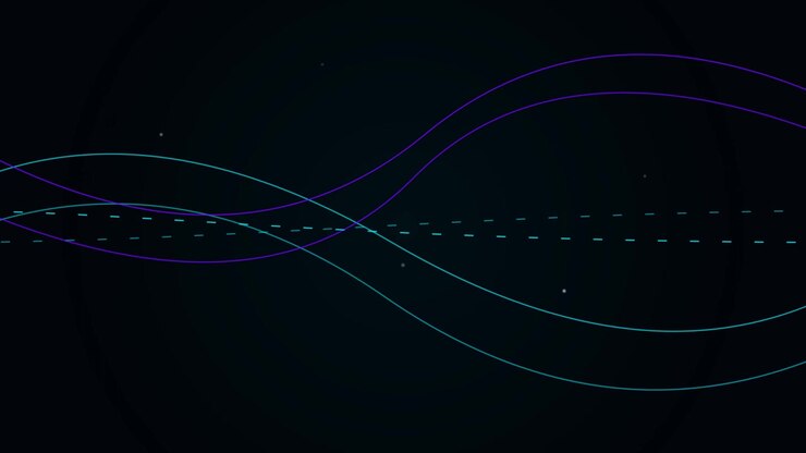 Abstract Motion Graphic with Glowing Neon Wave Lines