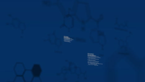 animación del procesamiento de datos sobre un fondo azul
