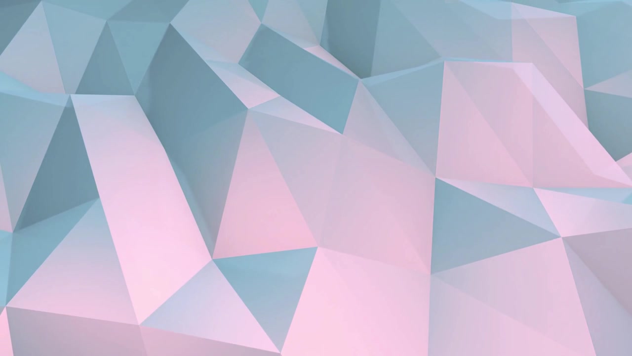 Animated Low Poly Geometric Background with Pastel Pink and Blue