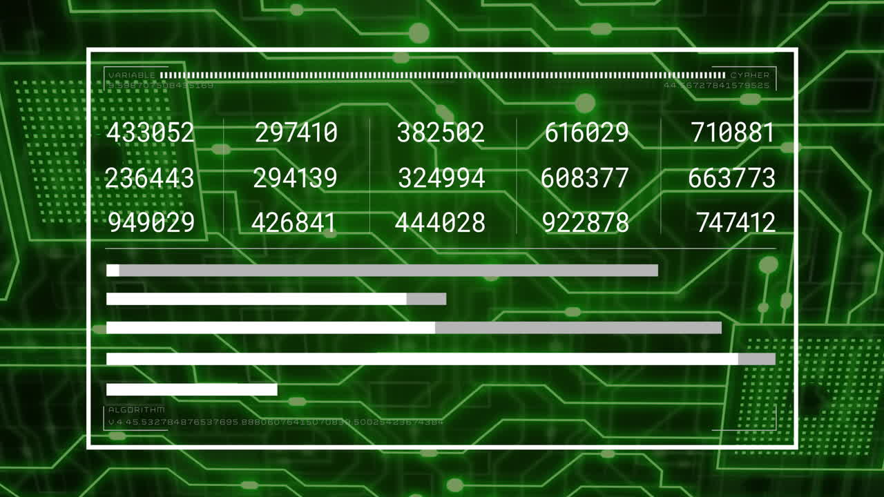 Animation of digital data processing over computer circuit board