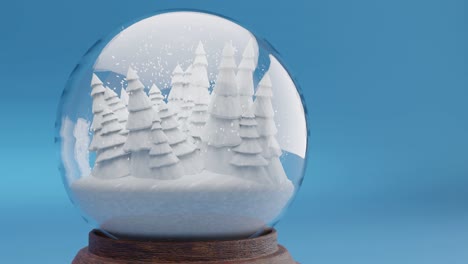 Verzauberter-Winterwald-In-Einer-Schneekugel-Auf-Blauem-Hintergrund