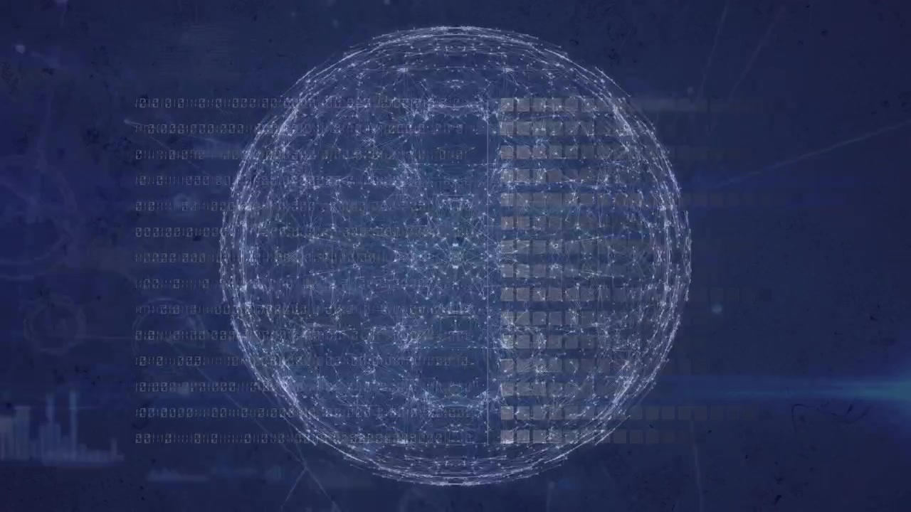 Animation of network of connections over data processing