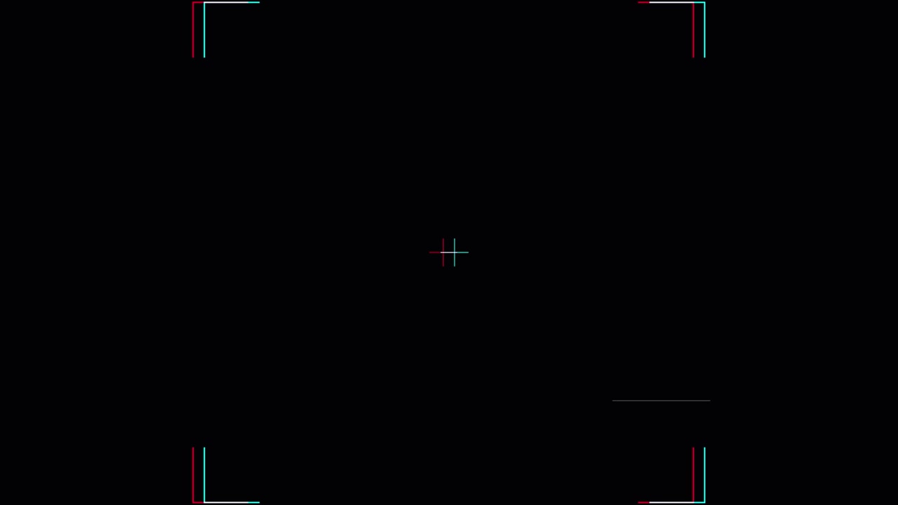 Sovrapposizione glitch digitale astratta con elementi a mirino geometrico