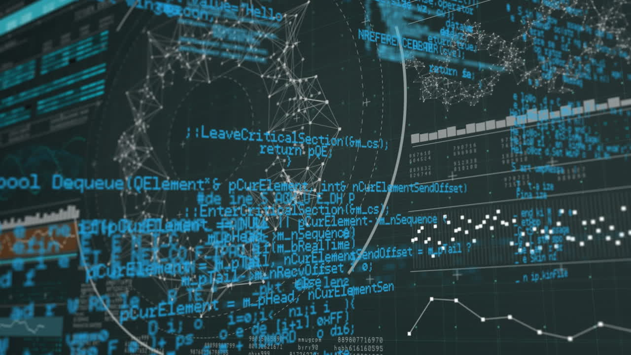 animación del procesamiento de datos sobre el hilado de cadenas de adn