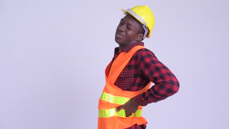 young handsome african man construction worker