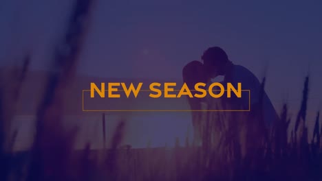 Animation-of-new-seasons-text-over-kissing-couple