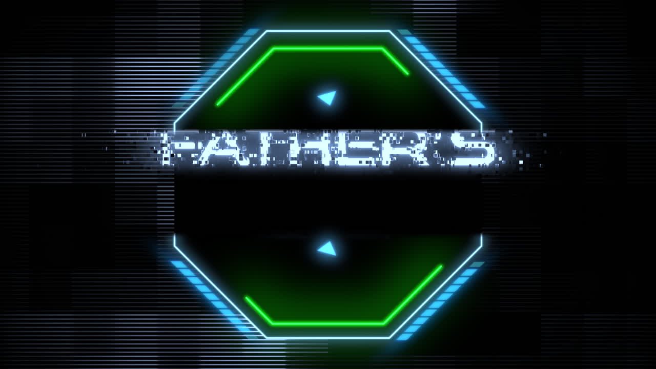 아버지의 날 흑색 배경에 미래의 네온 녹색 표지판