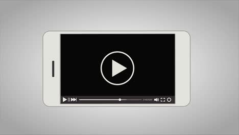 video player icon on the smartphone, motion graphic