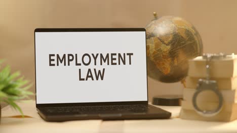 employment law displayed in legal laptop screen