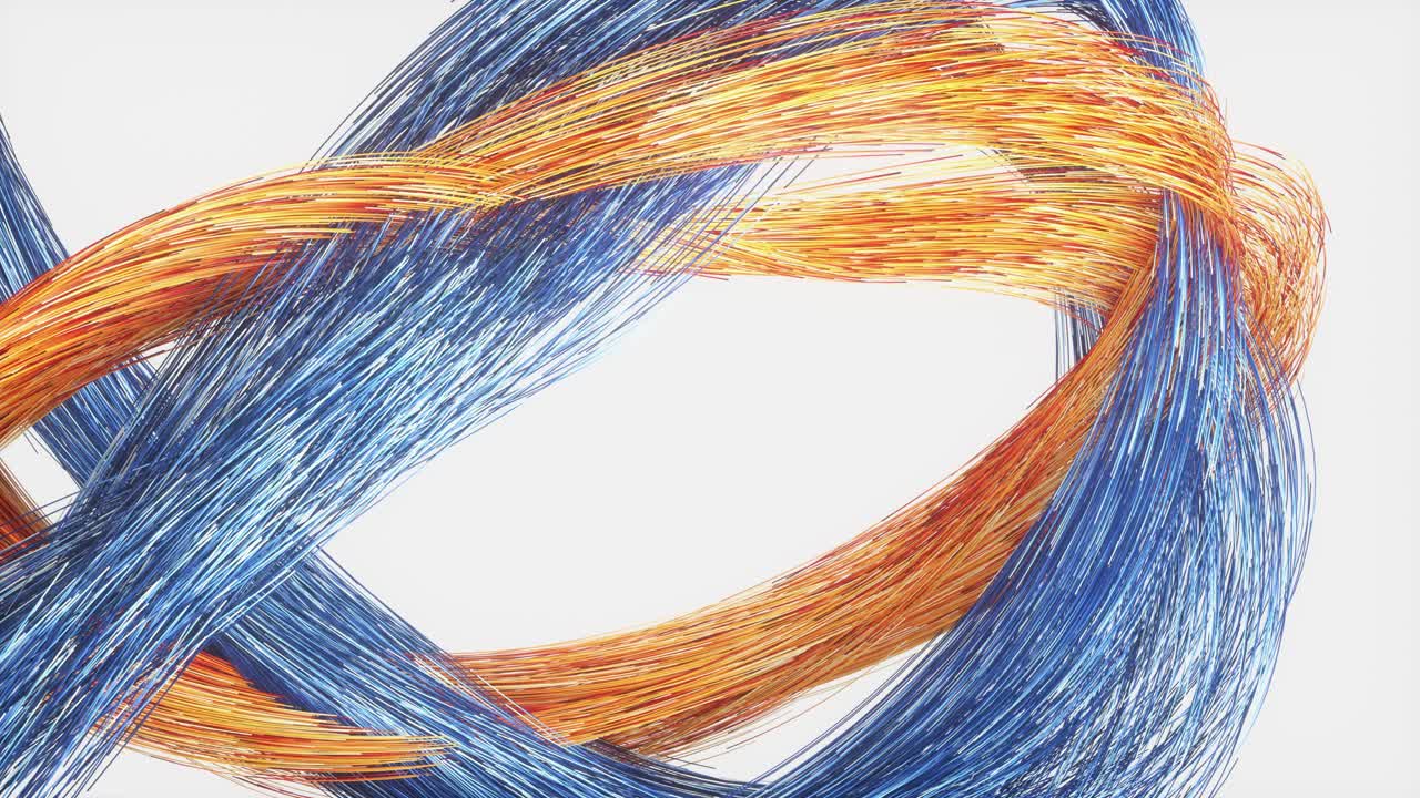 líneas de color fluidas, líneas cruzadas, renderización 3d.