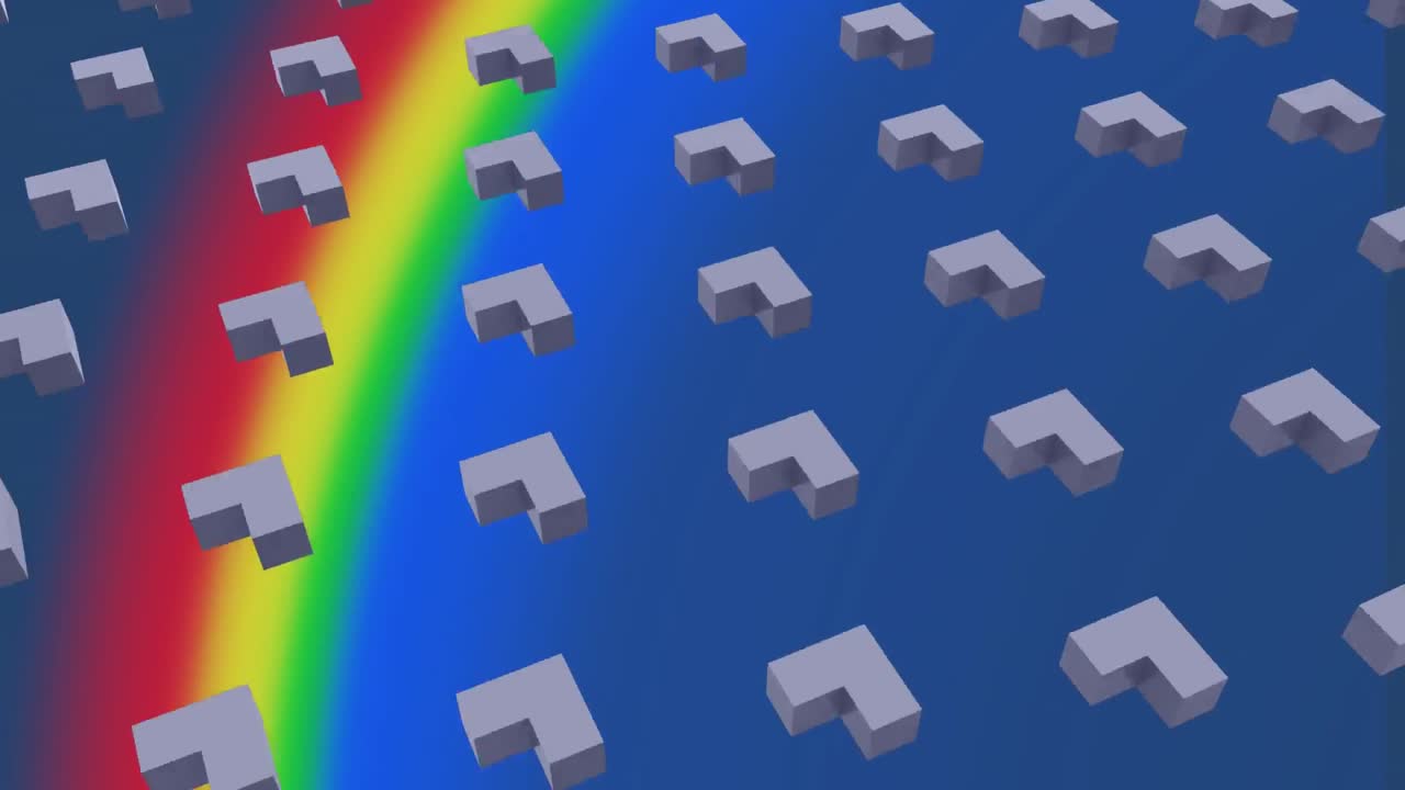 formas abstractas 3d en formación en movimiento