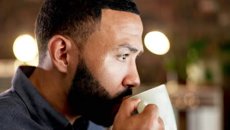 business, startup and man with coffee