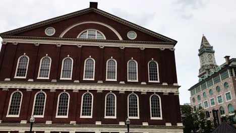 view of boston faneuil hall marketplace with custom house tower