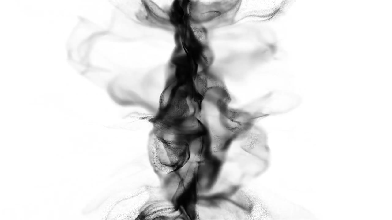 Nuvole di fumo nero dinamiche in collisione