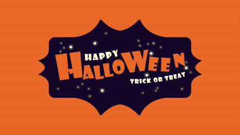 happy halloween lettering in night frame animation