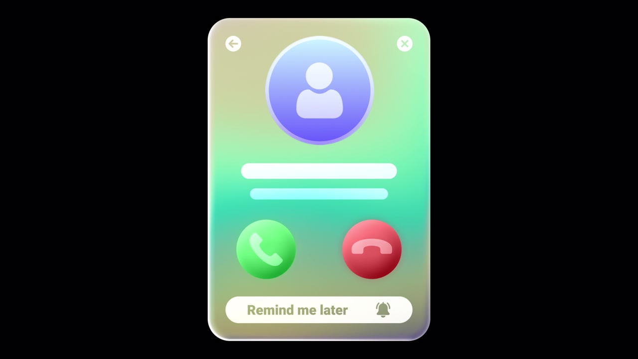 Glassmorphism Incoming Call Interface