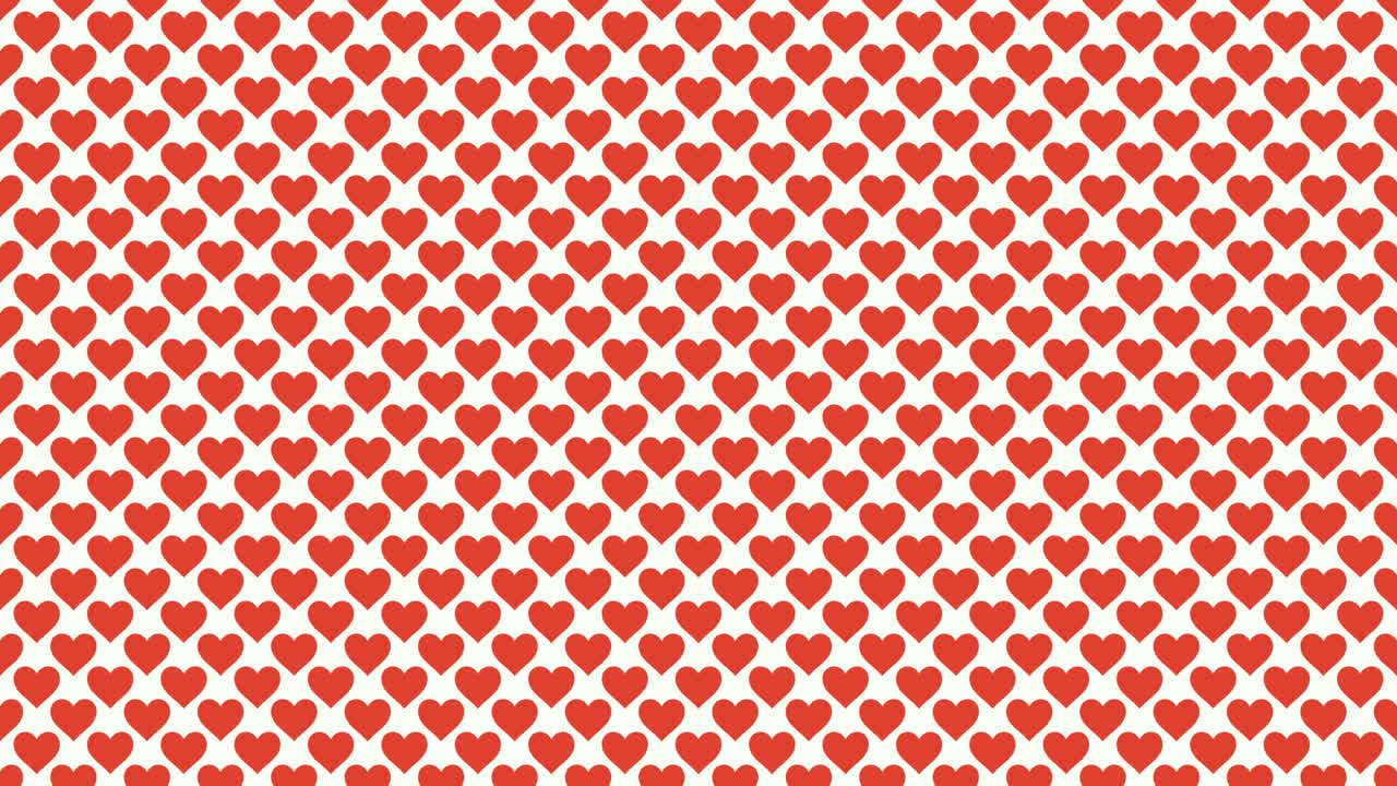 Red hearts grid pattern