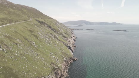 Narrow-Road-On-Cliff-Of-Achill-Island-With-Scenic-View-Of-Atlantic-Ocean-In-Ireland